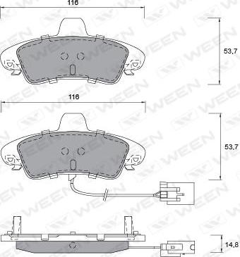 Ween 151-1216 - Kit de plaquettes de frein, frein à disque cwaw.fr