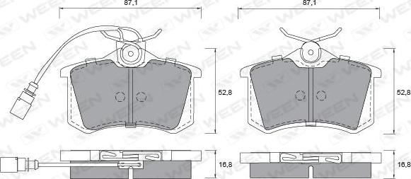 Ween 151-1210 - Kit de plaquettes de frein, frein à disque cwaw.fr