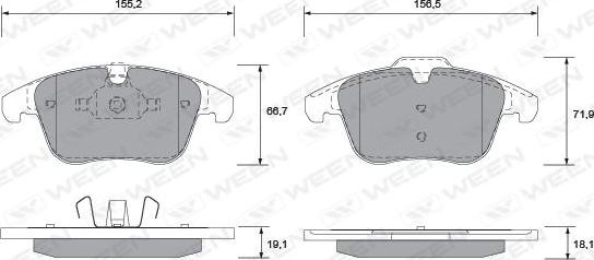 Ween 151-1289 - Kit de plaquettes de frein, frein à disque cwaw.fr