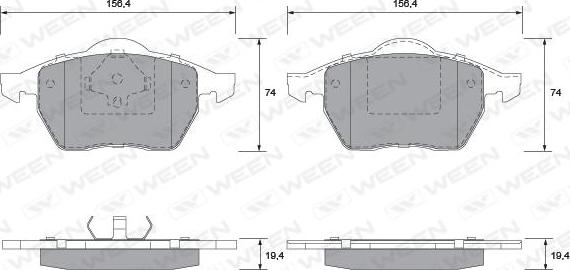 Ween 151-1285 - Kit de plaquettes de frein, frein à disque cwaw.fr