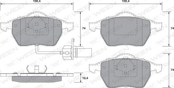 Ween 151-1286 - Kit de plaquettes de frein, frein à disque cwaw.fr