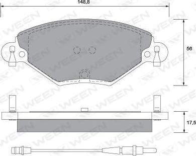 Ween 151-1282 - Kit de plaquettes de frein, frein à disque cwaw.fr