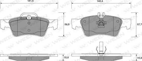 Ween 151-1234 - Kit de plaquettes de frein, frein à disque cwaw.fr