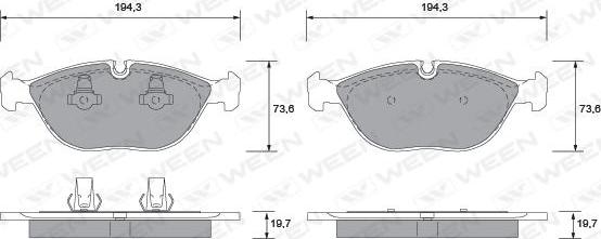 Ween 151-1235 - Kit de plaquettes de frein, frein à disque cwaw.fr