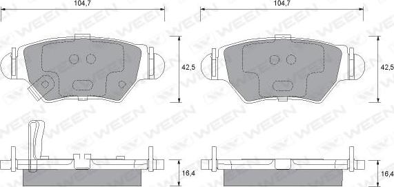 Ween 151-1238 - Kit de plaquettes de frein, frein à disque cwaw.fr