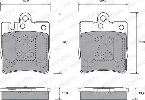 Ween 151-1225 - Kit de plaquettes de frein, frein à disque cwaw.fr