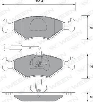 Ween 151-1799 - Kit de plaquettes de frein, frein à disque cwaw.fr