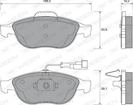 Ween 151-1796 - Kit de plaquettes de frein, frein à disque cwaw.fr