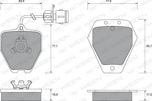 Ween 151-1791 - Kit de plaquettes de frein, frein à disque cwaw.fr