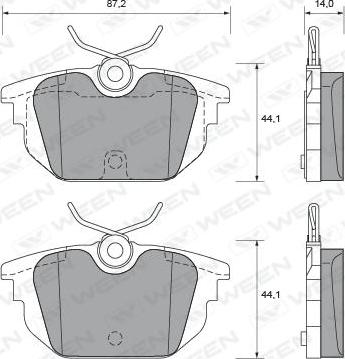 Ween 151-1793 - Kit de plaquettes de frein, frein à disque cwaw.fr