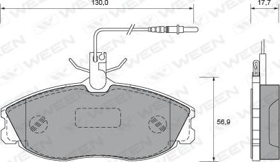 Ween 151-1749 - Kit de plaquettes de frein, frein à disque cwaw.fr