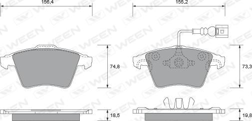 Ween 151-1740 - Kit de plaquettes de frein, frein à disque cwaw.fr