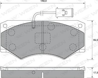 Ween 151-1741 - Kit de plaquettes de frein, frein à disque cwaw.fr