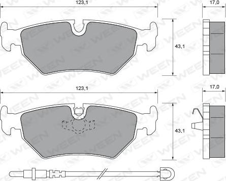 Ween 151-1748 - Kit de plaquettes de frein, frein à disque cwaw.fr