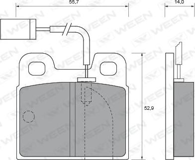 Ween 151-1743 - Kit de plaquettes de frein, frein à disque cwaw.fr