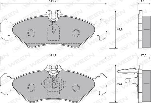 Ween 151-1752 - Kit de plaquettes de frein, frein à disque cwaw.fr