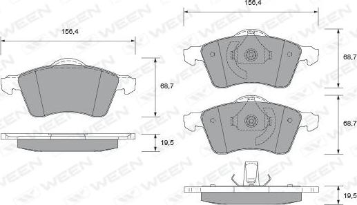 Ween 151-1765 - Kit de plaquettes de frein, frein à disque cwaw.fr