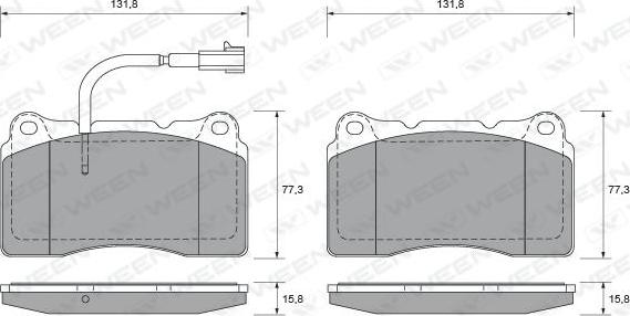 Ween 151-1706 - Kit de plaquettes de frein, frein à disque cwaw.fr