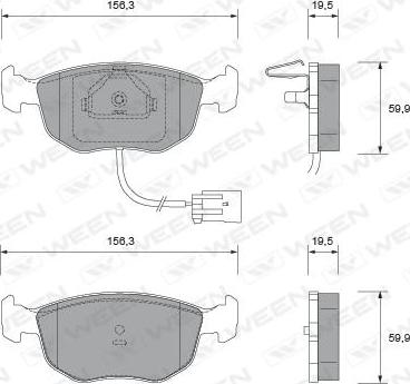 Ween 151-1708 - Kit de plaquettes de frein, frein à disque cwaw.fr