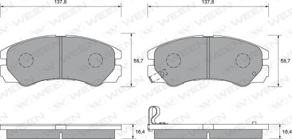 Ween 151-1703 - Kit de plaquettes de frein, frein à disque cwaw.fr