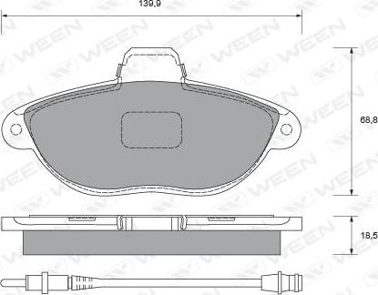 Ween 151-1719 - Kit de plaquettes de frein, frein à disque cwaw.fr