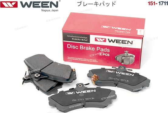 Ween 151-1711 - Kit de plaquettes de frein, frein à disque cwaw.fr