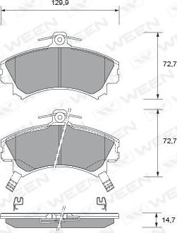 Ween 151-1711 - Kit de plaquettes de frein, frein à disque cwaw.fr