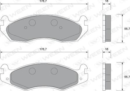 Ween 151-1713 - Kit de plaquettes de frein, frein à disque cwaw.fr