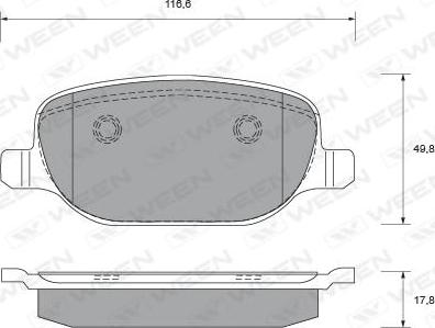 Ween 151-1717 - Kit de plaquettes de frein, frein à disque cwaw.fr