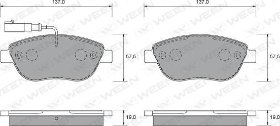 Ween 151-1784 - Kit de plaquettes de frein, frein à disque cwaw.fr