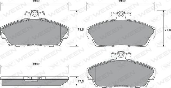 Ween 151-1786 - Kit de plaquettes de frein, frein à disque cwaw.fr