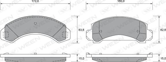 Ween 151-1735 - Kit de plaquettes de frein, frein à disque cwaw.fr