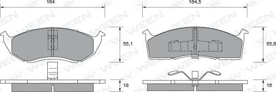 Ween 151-1736 - Kit de plaquettes de frein, frein à disque cwaw.fr