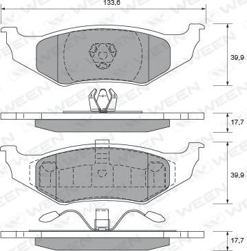 Ween 151-1730 - Kit de plaquettes de frein, frein à disque cwaw.fr