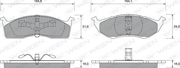 Ween 151-1731 - Kit de plaquettes de frein, frein à disque cwaw.fr