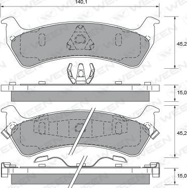 Ween 151-1732 - Kit de plaquettes de frein, frein à disque cwaw.fr