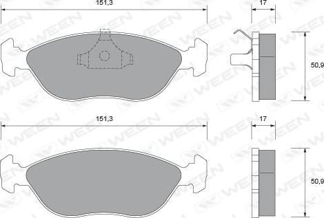 Ween 151-1737 - Kit de plaquettes de frein, frein à disque cwaw.fr