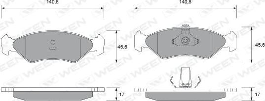 Ween 151-1724 - Kit de plaquettes de frein, frein à disque cwaw.fr