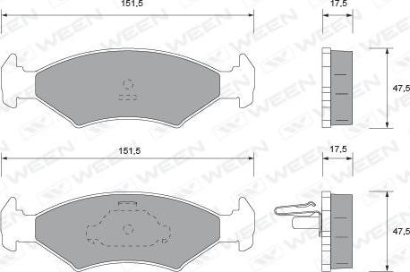 Ween 151-1725 - Kit de plaquettes de frein, frein à disque cwaw.fr