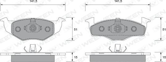 Ween 151-1720 - Kit de plaquettes de frein, frein à disque cwaw.fr