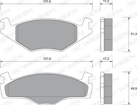 Ween 151-1721 - Kit de plaquettes de frein, frein à disque cwaw.fr