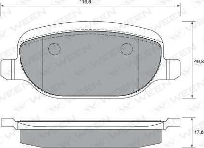 Ween 151-1728 - Kit de plaquettes de frein, frein à disque cwaw.fr