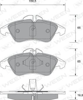 Ween 151-1723 - Kit de plaquettes de frein, frein à disque cwaw.fr