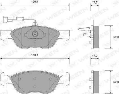 Ween 151-1771 - Kit de plaquettes de frein, frein à disque cwaw.fr