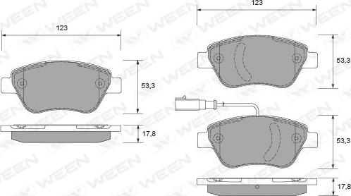 Ween 151-1773 - Kit de plaquettes de frein, frein à disque cwaw.fr