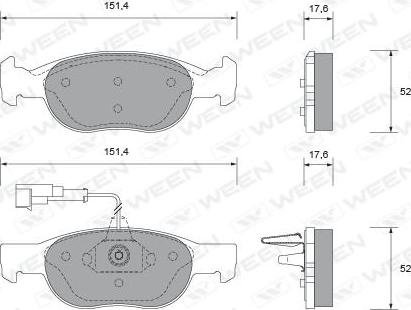 Ween 151-1772 - Kit de plaquettes de frein, frein à disque cwaw.fr