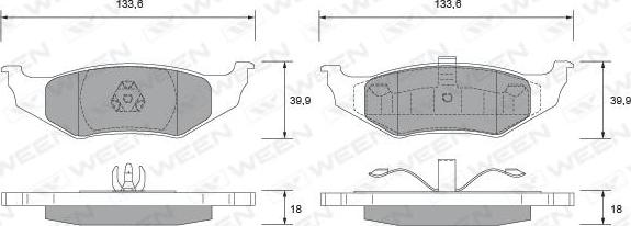 Ween 151-2495 - Kit de plaquettes de frein, frein à disque cwaw.fr