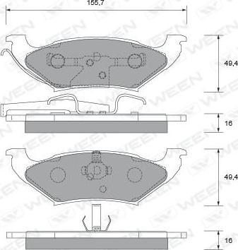 Ween 151-2444 - Kit de plaquettes de frein, frein à disque cwaw.fr