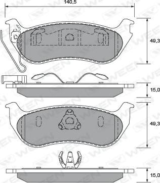 Ween 151-2405 - Kit de plaquettes de frein, frein à disque cwaw.fr