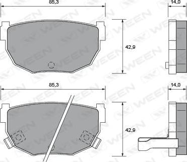 Ween 151-2406 - Kit de plaquettes de frein, frein à disque cwaw.fr